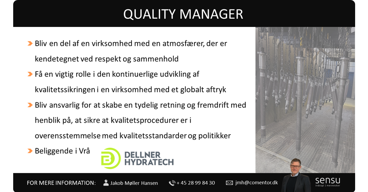 Quality Manager at Dellner Hydratech